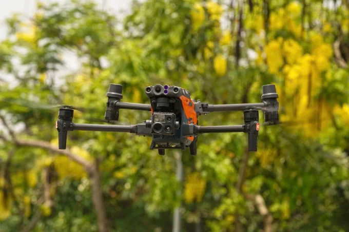 Mẫu UAV đang được thử nghiệm. Ảnh: Việt Thắng