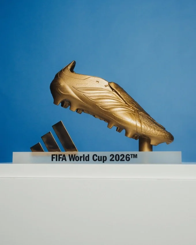 Thiết kế giải thưởng Chiếc Giày Vàng World Cup 2026. Ảnh: adidas