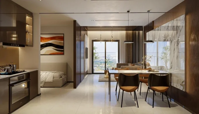 Phối cảnh thiết kế không gian sống hiện đại tại tháp Eleva, dự án Destino Centro. Ảnh: Seaholdings
