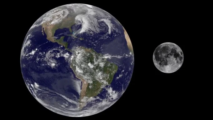 Trái Đất và Mặt Trăng. Ảnh: NASA