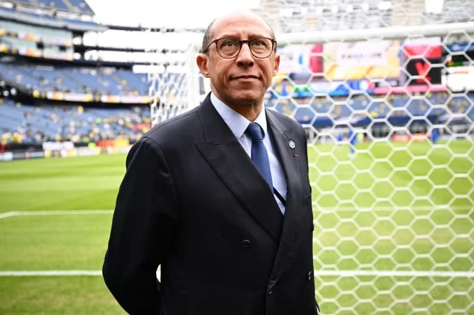 Chủ tịch FFF Philippe Diallo trước trận giao hữu Brazil – Pháp ở sân Gillette, Foxborough, Massachusetts, Mỹ ngày 27/3/2026. Ảnh: L'Équipe
