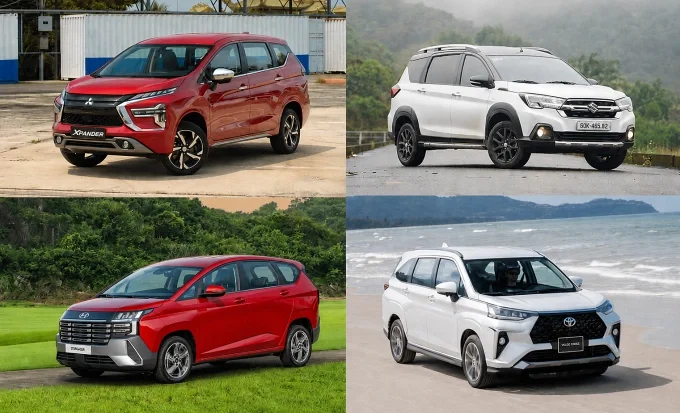 Các mẫu MPV Xpander, Stargazer, Veloz và XL7 tại Việt Nam. Ảnh: MMV, HTC, TMV, Thành Nhạn
