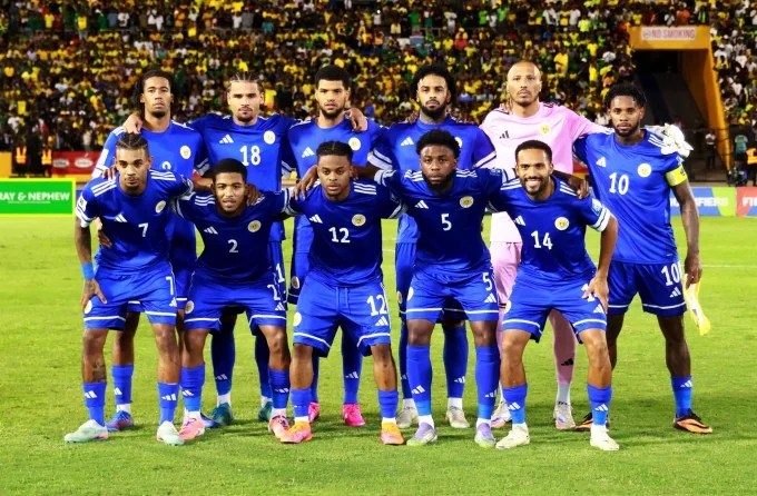 Đội hình xuất phát tuyển Curacao trong trận vòng loại World Cup 2026 Jamaica – Curacao tại sân quốc gia Independence Park, Kingston, Jamaica ngày 19/11/2025. Ảnh: Reuters
