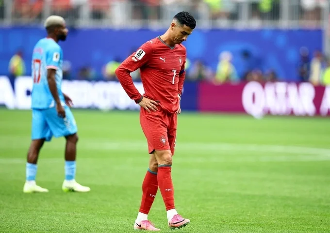 Ronaldo gây thất vọng trong trận ra quân World Cup 2026, Bồ Đào Nha 1-1 CHDC Congo, trên sân NRG, ở Houston, Mỹ tối 17/6. Ảnh: Reuters