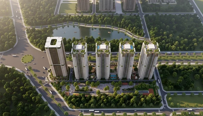 Phối cảnh dự án 5 tòa nhà dành cho quân đội. Ảnh: Thu Hương