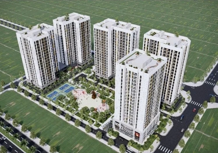 Phối cảnh Khu nhà ở xã hội Đức Thượng. Ảnh: UBND xã Hoài Đức