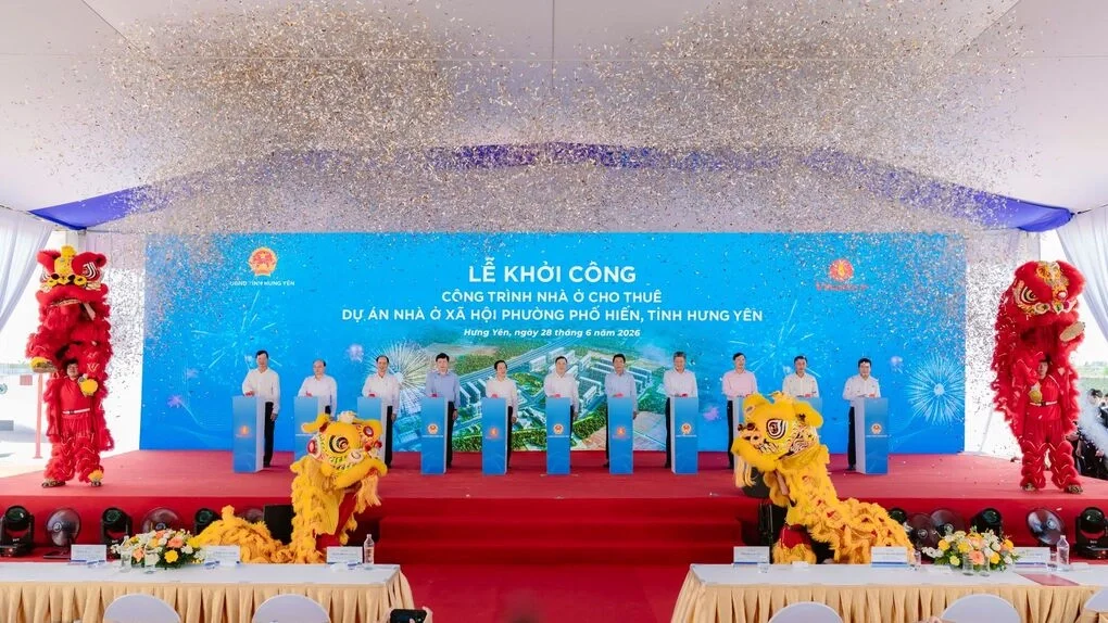 Công trình nhà ở cho thuê Dự án nhà ở xã hội phường Phố Hiến chính thức khởi công sáng 28/6. Ảnh: Vingroup