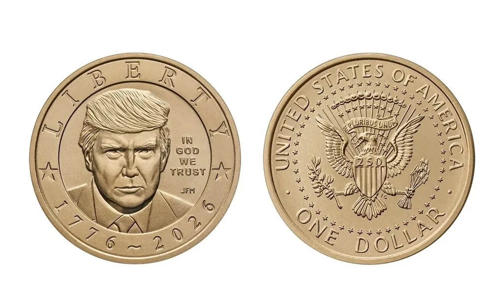 Thiết kế mới nhất của đồng tiền xu một USD in hình Tổng thống Trump. Ảnh: X/Scott Bessent