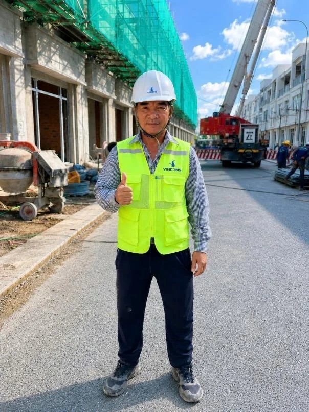 Từ khi gia nhập VinCons, anh Lê Ngọc Tú - Trung đội trưởng VinCons, quản lý 105 công nhân tại dự án Vinhomes Green City không phải lo lắng tìm việc cho anh em trong tổ đội. Ảnh: VinCons
