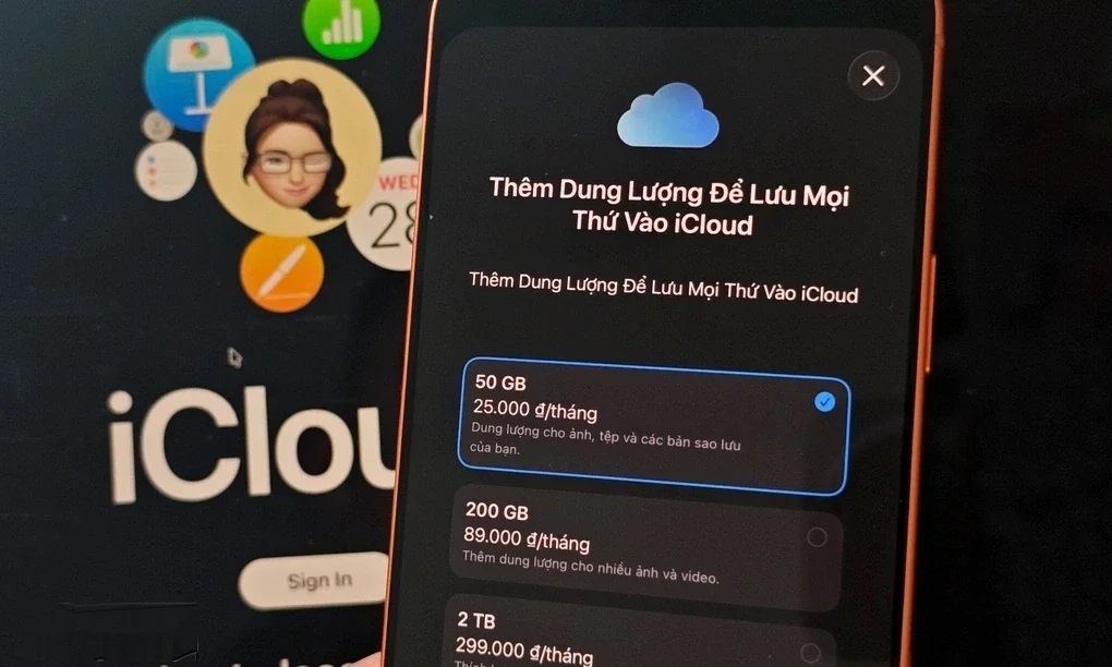 Giao diện mua dung lượng iCloud+ trên iPhone. Ảnh: Tuấn Hưng