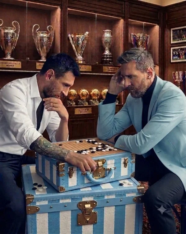 Messi vẫn tiếp tục muốn vượt qua chính mình, hết lần này đến lần khác, trong ván cờ không có hồi kết - (Ảnh do AI tạo, dựa trên ý tưởng của tác giả bài viết này lấy cảm hứng từ một bức ảnh có thật).