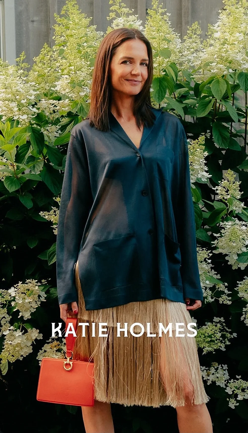 Katie Holmes tại đêm tiệc của nhà mốt Ferragamo ngày 24/7. Ảnh: Instagram Ferragamo