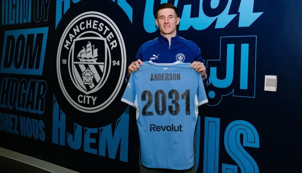 Elliot Anderson ra mắt Man City ngày 23/7/2026. Ảnh: Man City