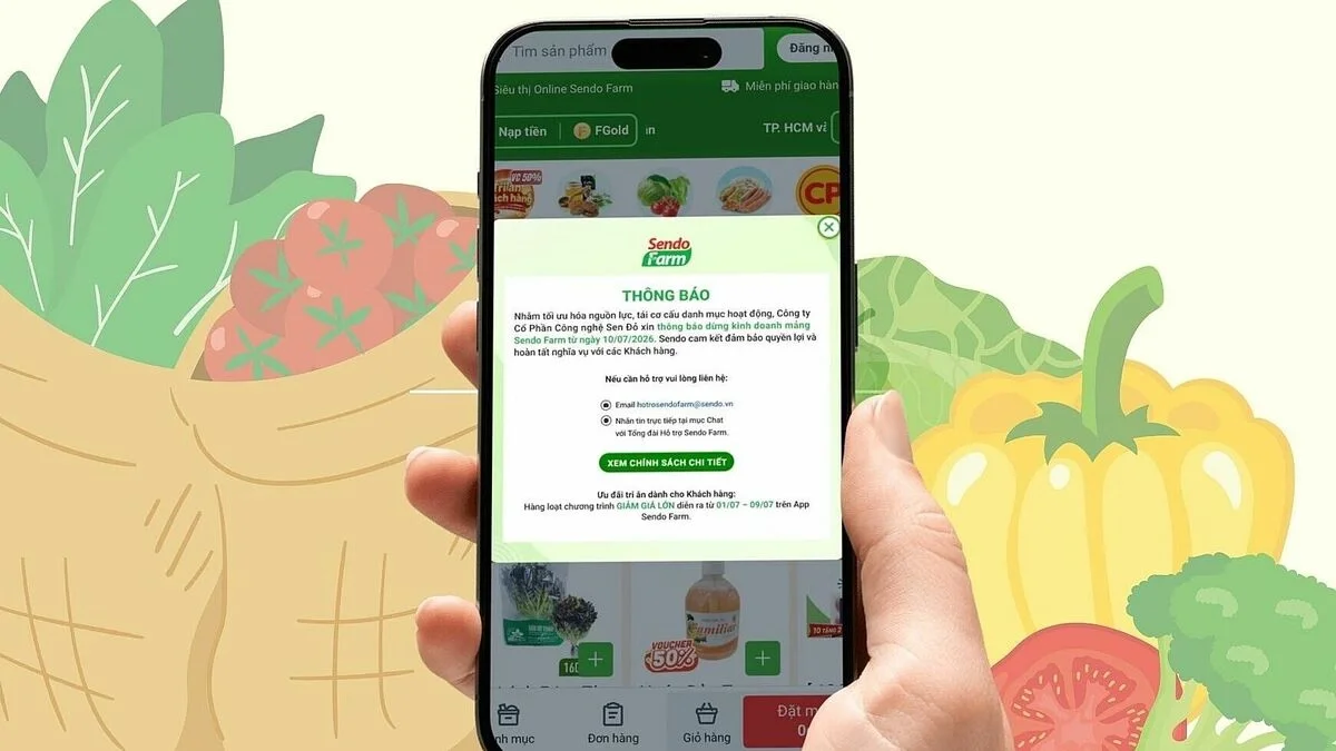 Sendo Farm ngừng vận hành kể từ 10/7