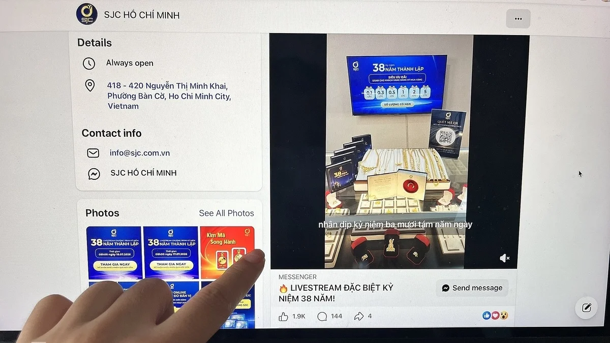 Sập bẫy trang Facebook SJC lừa đảo, khách hàng sập bẫy mất hàng chục triệu