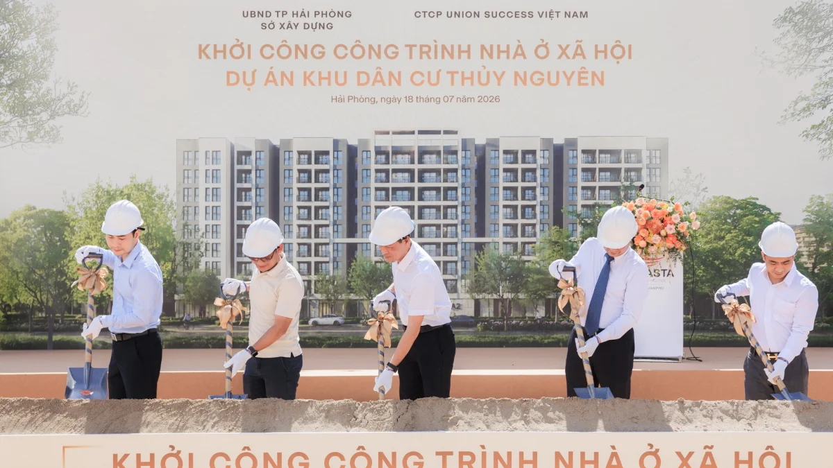 Hải Phòng: Động thổ dự án nhà ở xã hội quy mô xấp xỉ 1.000 căn hộ trong lòng Vlasta - Thủy Nguyên